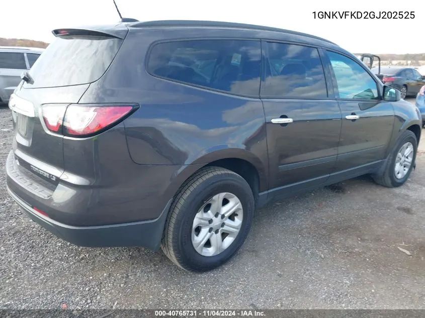 1GNKVFKD2GJ202525 2016 Chevrolet Traverse Ls