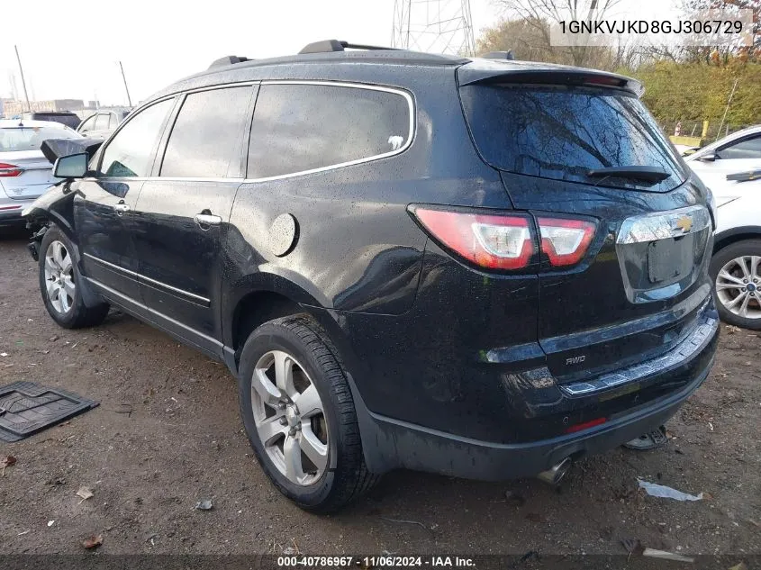 2016 Chevrolet Traverse Ltz VIN: 1GNKVJKD8GJ306729 Lot: 40786967