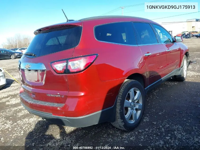 2016 Chevrolet Traverse 1Lt VIN: 1GNKVGKD9GJ175913 Lot: 40786992