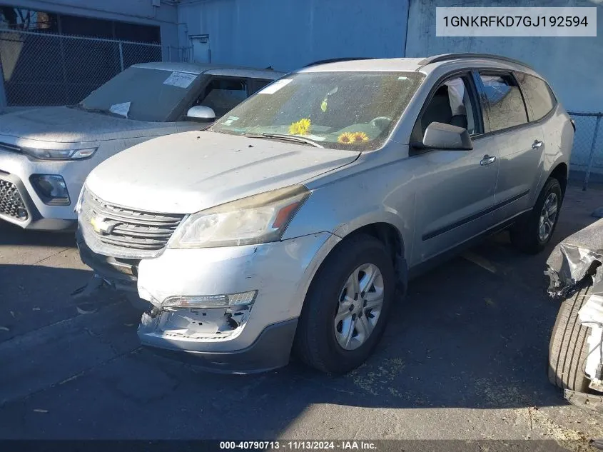 1GNKRFKD7GJ192594 2016 Chevrolet Traverse Ls