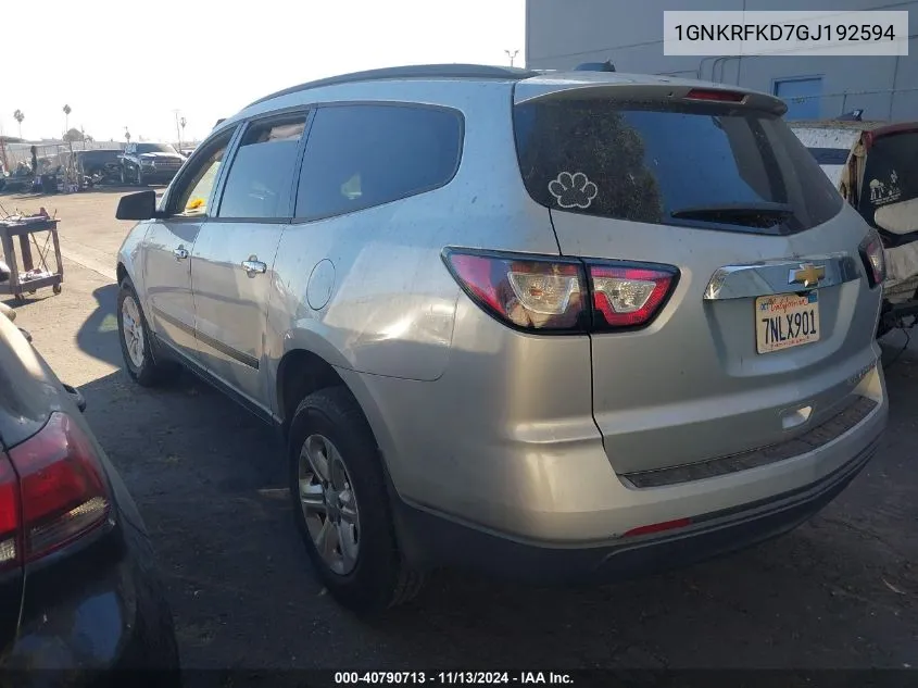 1GNKRFKD7GJ192594 2016 Chevrolet Traverse Ls