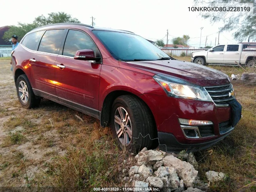 2016 Chevrolet Traverse 1Lt VIN: 1GNKRGKD8GJ228198 Lot: 40813528