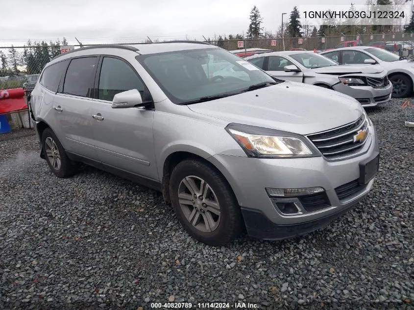 2016 Chevrolet Traverse 2Lt VIN: 1GNKVHKD3GJ122324 Lot: 40820789