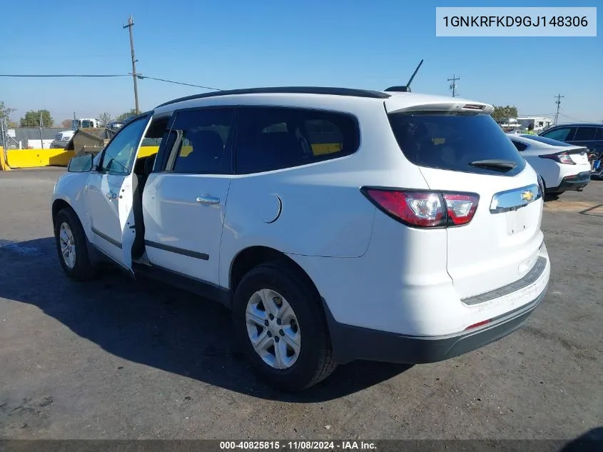 2016 Chevrolet Traverse Ls VIN: 1GNKRFKD9GJ148306 Lot: 40825815