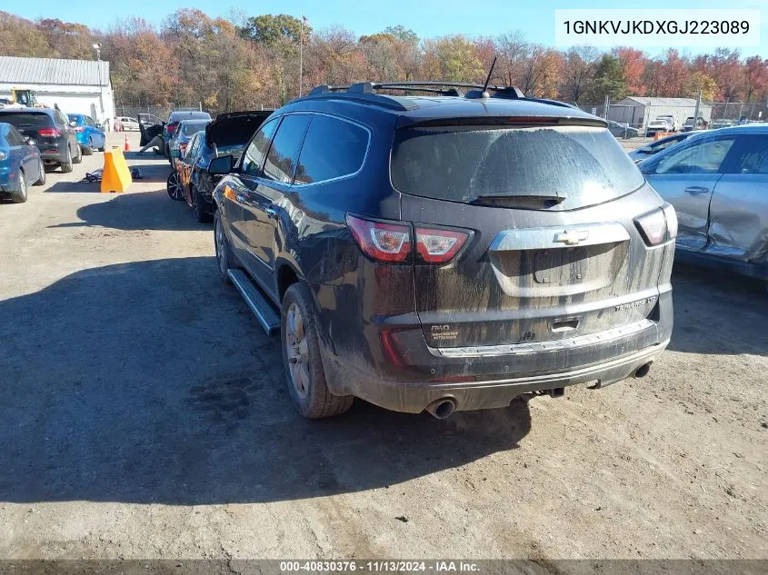 2016 Chevrolet Traverse Ltz VIN: 1GNKVJKDXGJ223089 Lot: 40830376