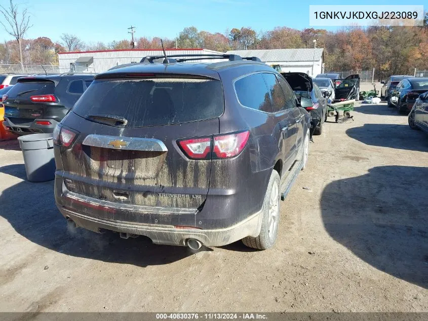 2016 Chevrolet Traverse Ltz VIN: 1GNKVJKDXGJ223089 Lot: 40830376