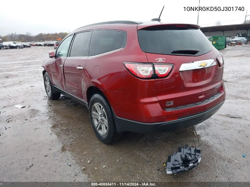 2016 Chevrolet Traverse 1Lt VIN: 1GNKRGKD5GJ301740 Lot: 40855411