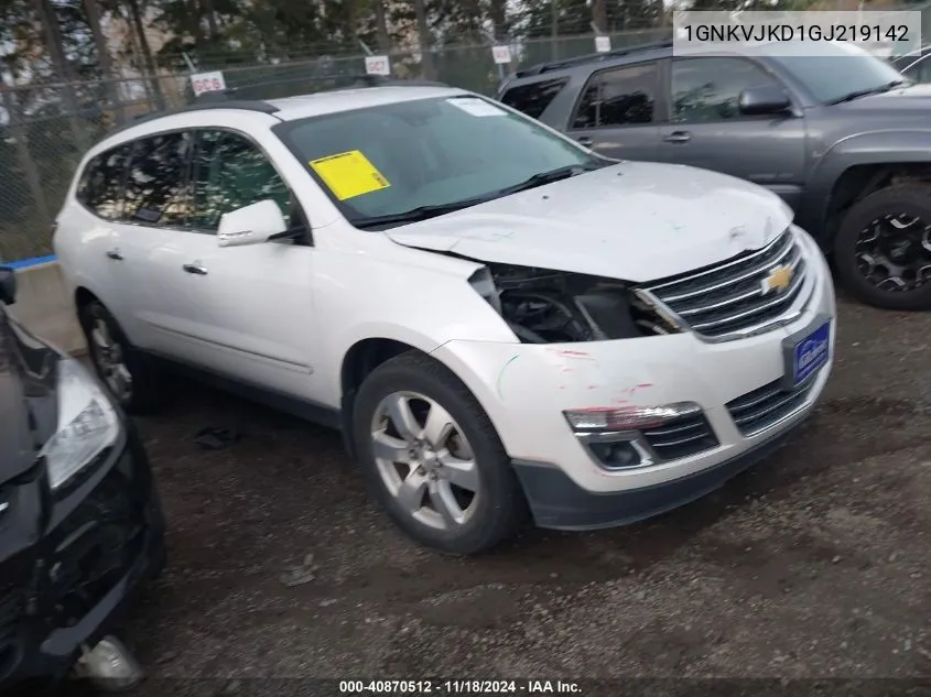 2016 Chevrolet Traverse Ltz VIN: 1GNKVJKD1GJ219142 Lot: 40870512