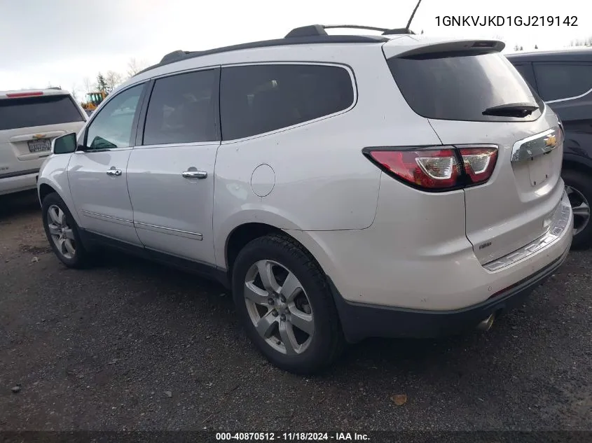 2016 Chevrolet Traverse Ltz VIN: 1GNKVJKD1GJ219142 Lot: 40870512