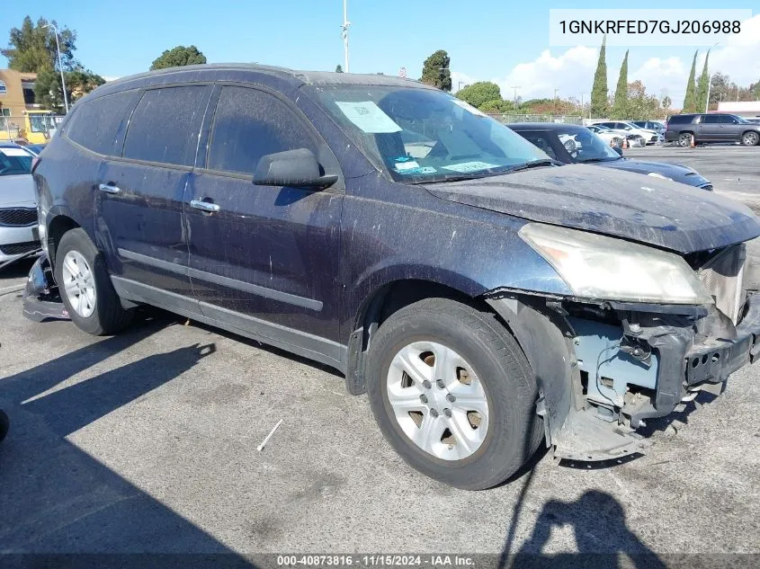 2016 Chevrolet Traverse Ls VIN: 1GNKRFED7GJ206988 Lot: 40873816