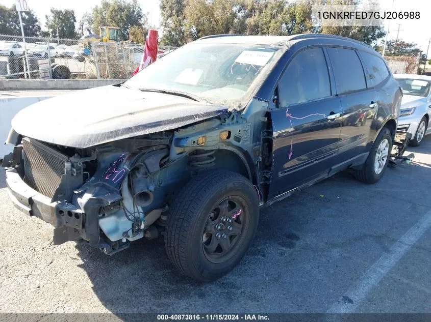 2016 Chevrolet Traverse Ls VIN: 1GNKRFED7GJ206988 Lot: 40873816