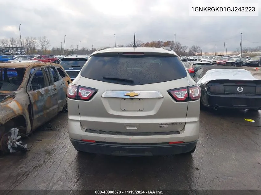 2016 Chevrolet Traverse 1Lt VIN: 1GNKRGKD1GJ243223 Lot: 40908373