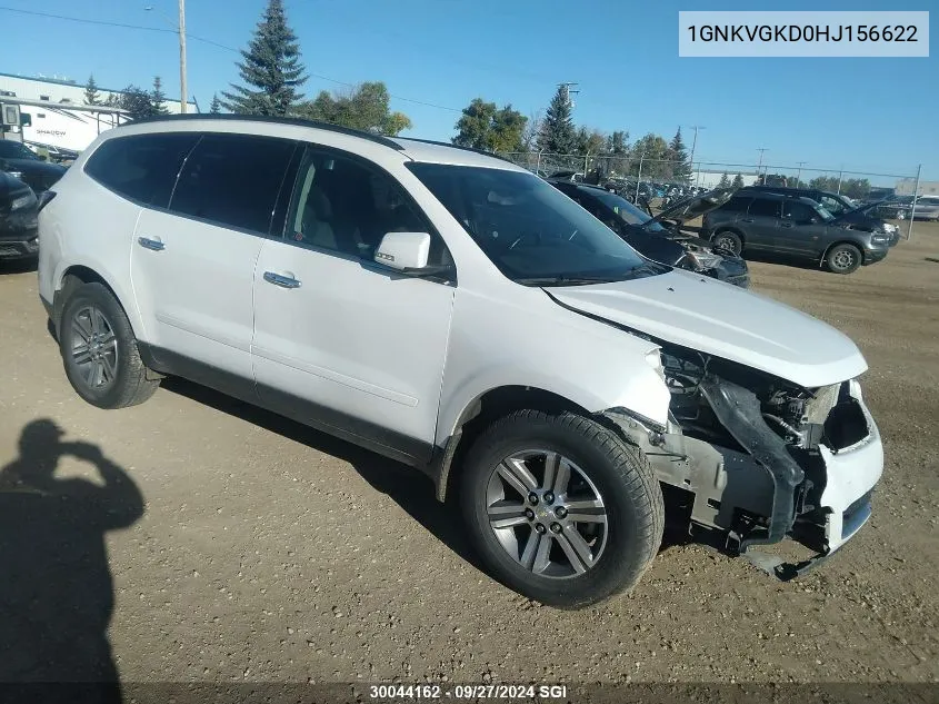 2017 Chevrolet Traverse Lt VIN: 1GNKVGKD0HJ156622 Lot: 30044162