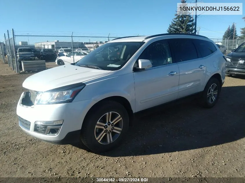 2017 Chevrolet Traverse Lt VIN: 1GNKVGKD0HJ156622 Lot: 30044162