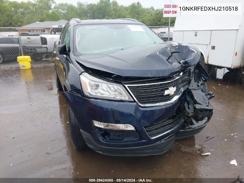 1GNKRFEDXHJ210518 2017 Chevrolet Traverse Ls