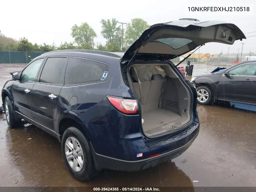 1GNKRFEDXHJ210518 2017 Chevrolet Traverse Ls