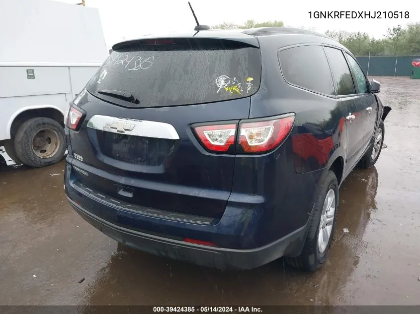 1GNKRFEDXHJ210518 2017 Chevrolet Traverse Ls