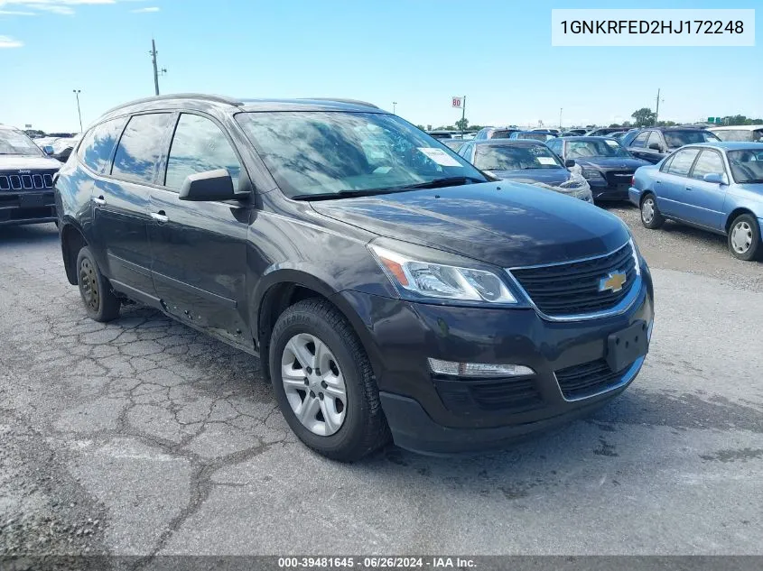 2017 Chevrolet Traverse Ls VIN: 1GNKRFED2HJ172248 Lot: 39481645