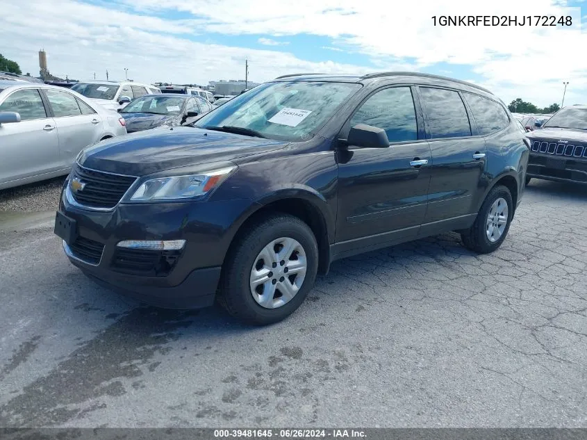 2017 Chevrolet Traverse Ls VIN: 1GNKRFED2HJ172248 Lot: 39481645