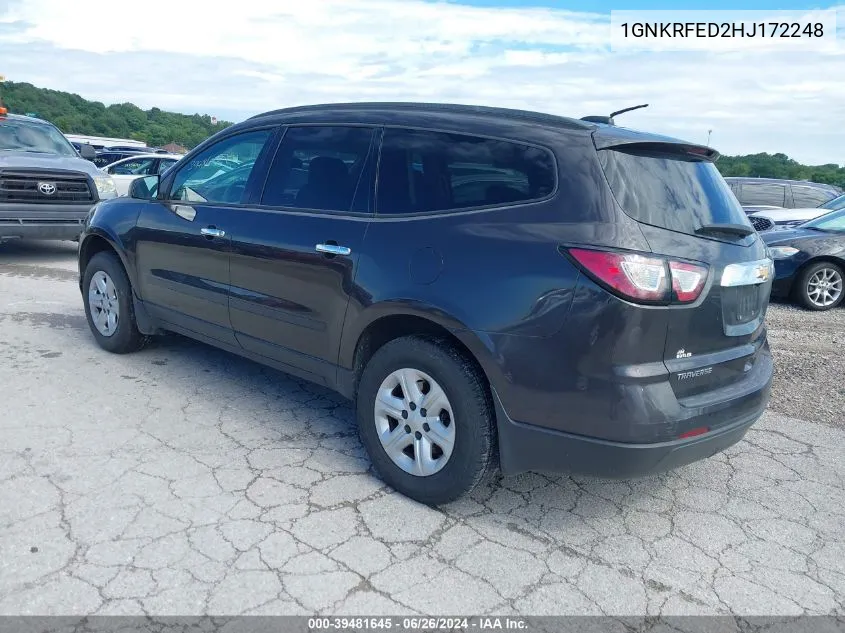 2017 Chevrolet Traverse Ls VIN: 1GNKRFED2HJ172248 Lot: 39481645