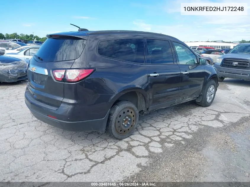 2017 Chevrolet Traverse Ls VIN: 1GNKRFED2HJ172248 Lot: 39481645