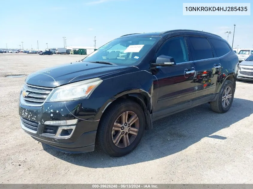 2017 Chevrolet Traverse 1Lt VIN: 1GNKRGKD4HJ285435 Lot: 39626240