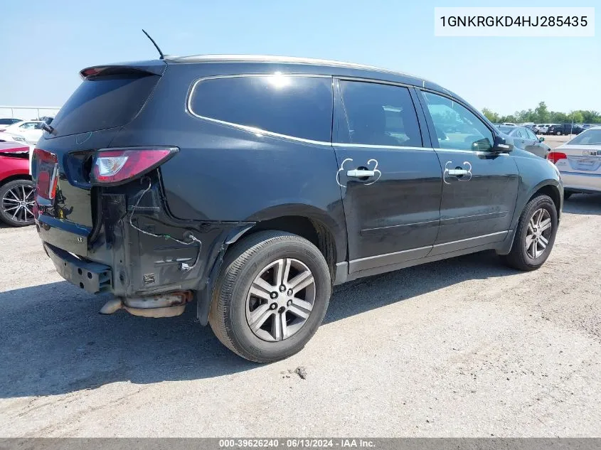 2017 Chevrolet Traverse 1Lt VIN: 1GNKRGKD4HJ285435 Lot: 39626240