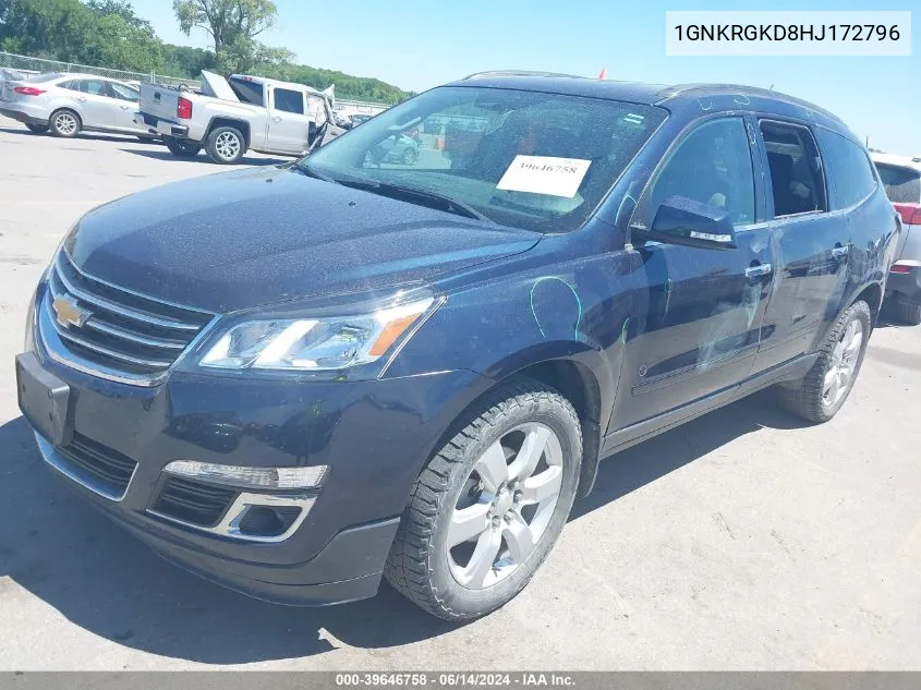 2017 Chevrolet Traverse 1Lt VIN: 1GNKRGKD8HJ172796 Lot: 39646758