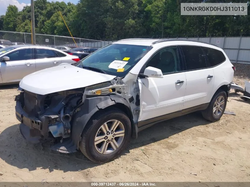 2017 Chevrolet Traverse 1Lt VIN: 1GNKRGKD0HJ311013 Lot: 39712437