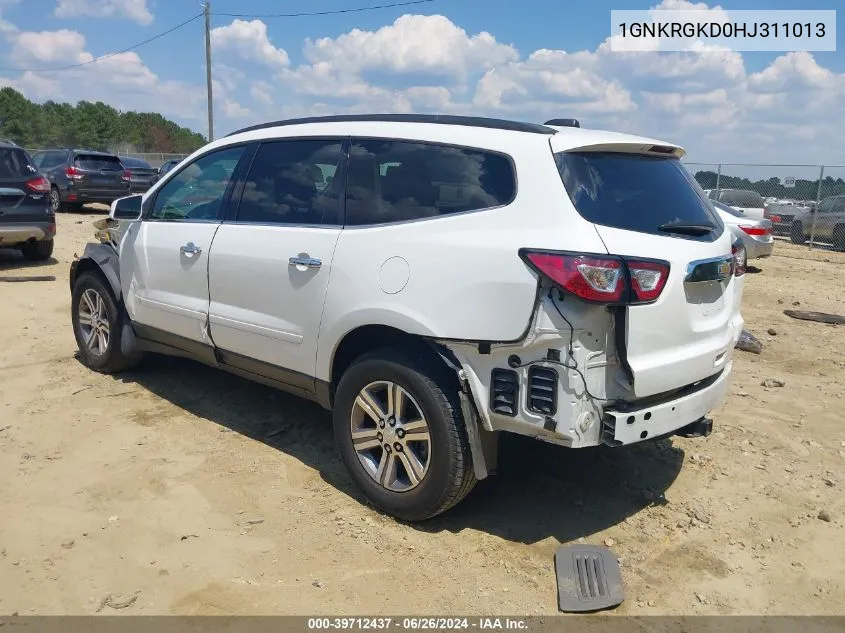 2017 Chevrolet Traverse 1Lt VIN: 1GNKRGKD0HJ311013 Lot: 39712437