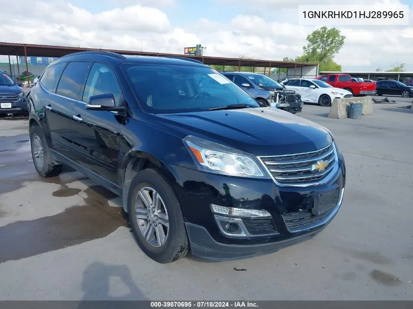 2017 Chevrolet Traverse 2Lt VIN: 1GNKRHKD1HJ289965 Lot: 39870695