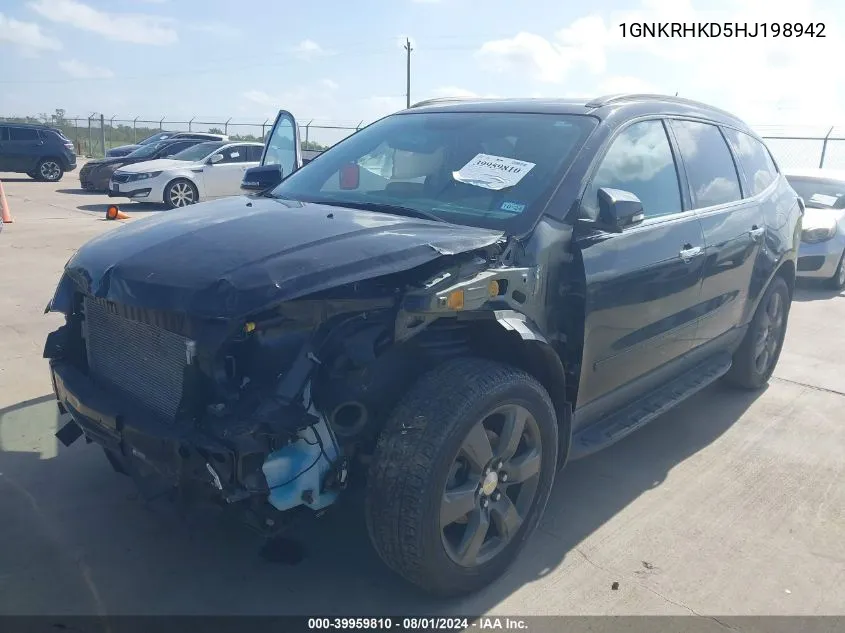 2017 Chevrolet Traverse 2Lt VIN: 1GNKRHKD5HJ198942 Lot: 39959810