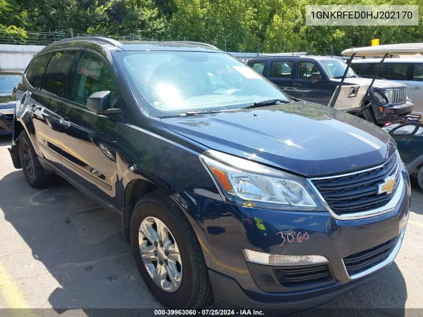 2017 Chevrolet Traverse Ls VIN: 1GNKRFED0HJ202170 Lot: 39963060