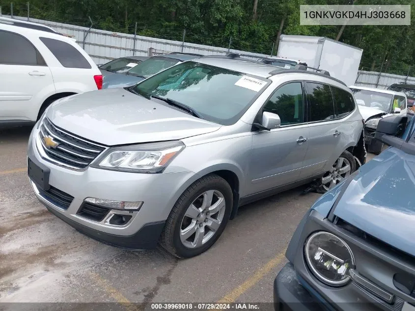 2017 Chevrolet Traverse Lt VIN: 1GNKVGKD4HJ303668 Lot: 39969018