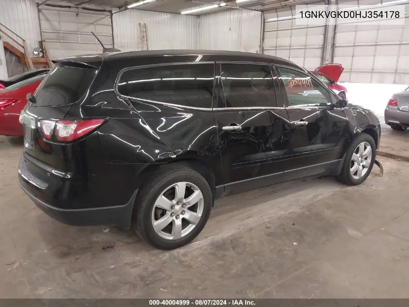 2017 Chevrolet Traverse 1Lt VIN: 1GNKVGKD0HJ354178 Lot: 40004999