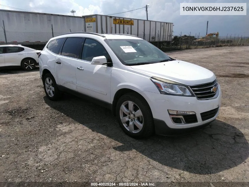 2017 Chevrolet Traverse 1Lt VIN: 1GNKVGKD6HJ237625 Lot: 40025254