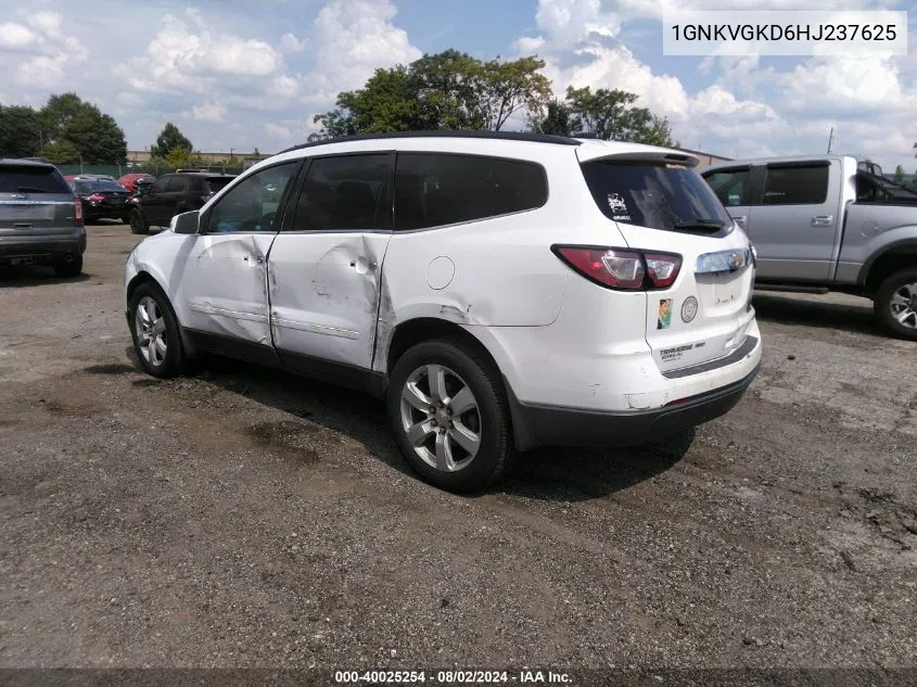 2017 Chevrolet Traverse 1Lt VIN: 1GNKVGKD6HJ237625 Lot: 40025254