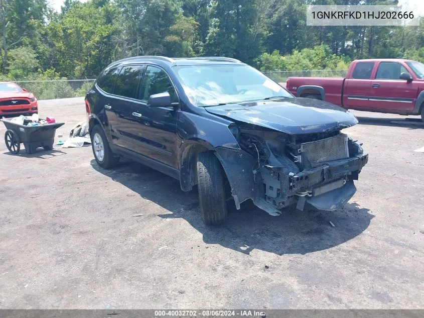 2017 Chevrolet Traverse Ls VIN: 1GNKRFKD1HJ202666 Lot: 40032702