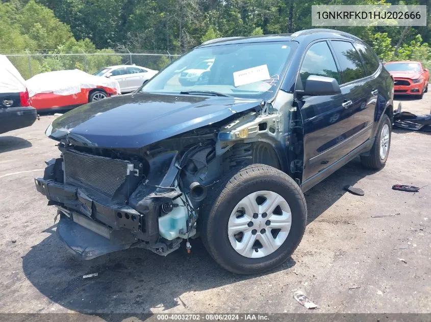 2017 Chevrolet Traverse Ls VIN: 1GNKRFKD1HJ202666 Lot: 40032702