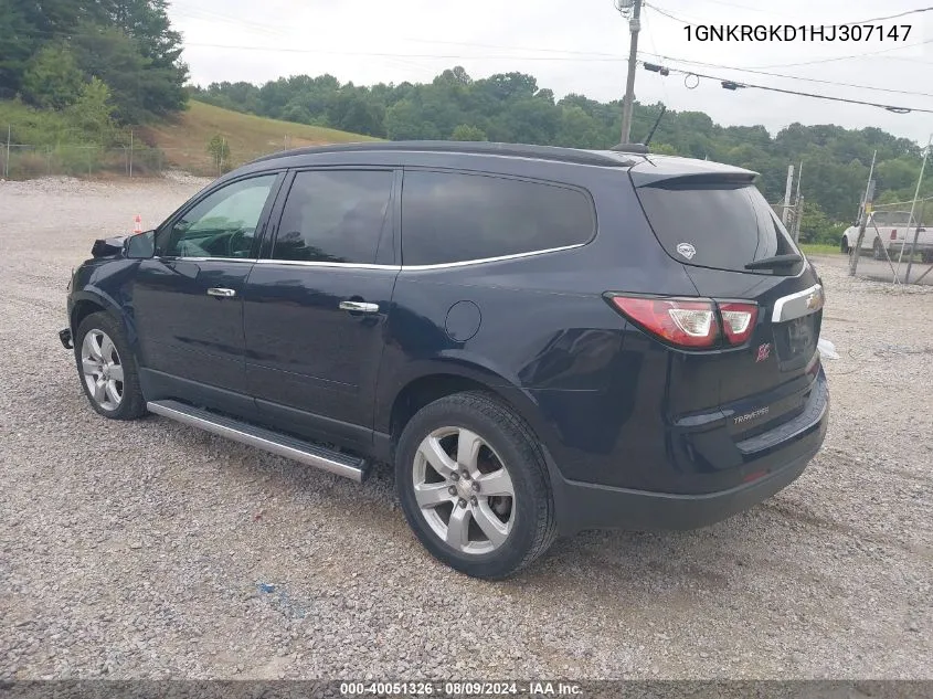 2017 Chevrolet Traverse 1Lt VIN: 1GNKRGKD1HJ307147 Lot: 40051326