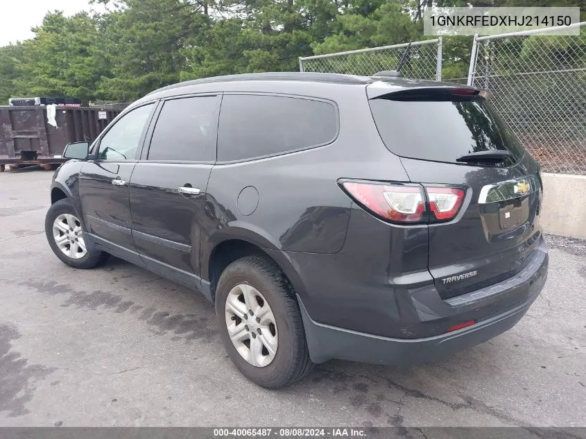 2017 Chevrolet Traverse Ls VIN: 1GNKRFEDXHJ214150 Lot: 40065487