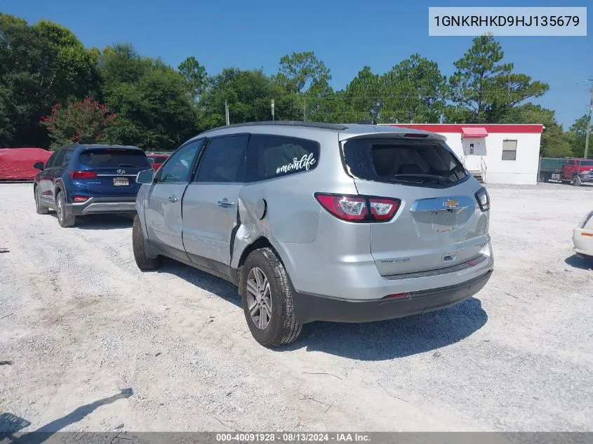 2017 Chevrolet Traverse 2Lt VIN: 1GNKRHKD9HJ135679 Lot: 40091928