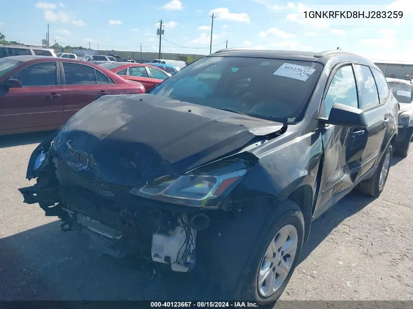 2017 Chevrolet Traverse Ls VIN: 1GNKRFKD8HJ283259 Lot: 40123667