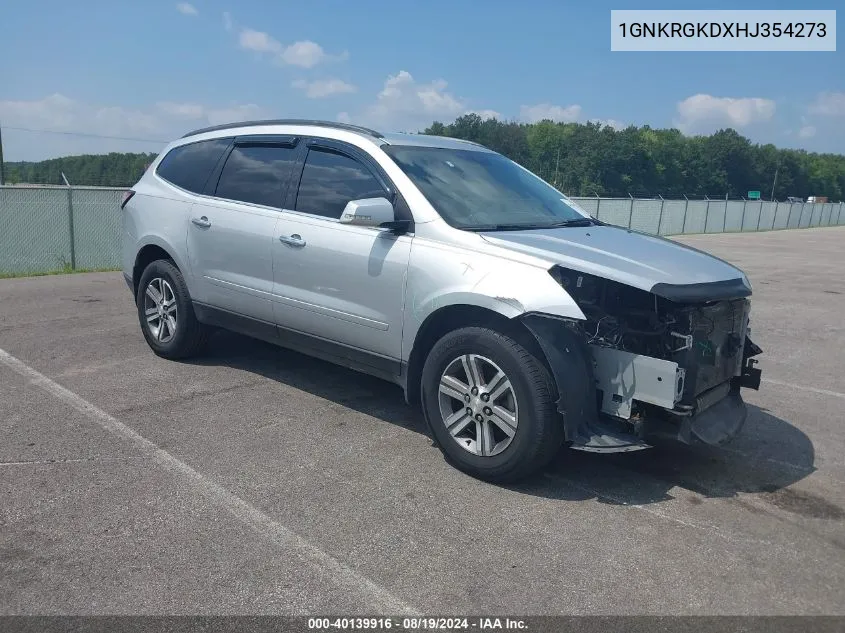 2017 Chevrolet Traverse 1Lt VIN: 1GNKRGKDXHJ354273 Lot: 40139916