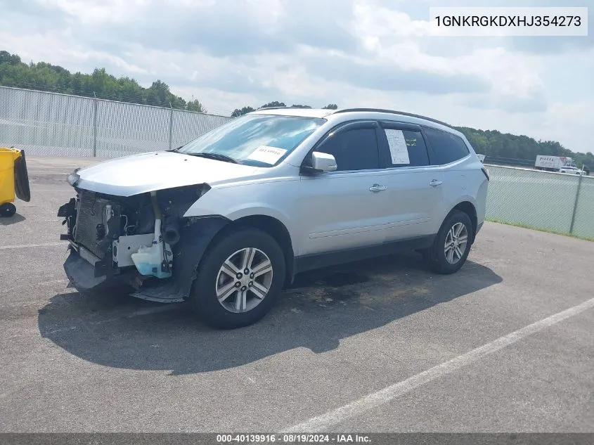 2017 Chevrolet Traverse 1Lt VIN: 1GNKRGKDXHJ354273 Lot: 40139916