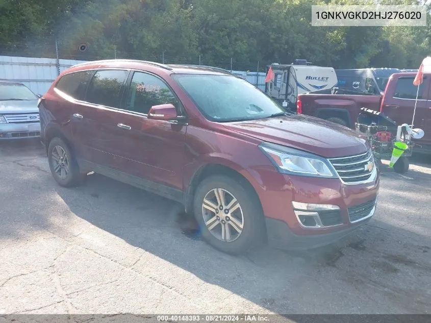 2017 Chevrolet Traverse 1Lt VIN: 1GNKVGKD2HJ276020 Lot: 40148393