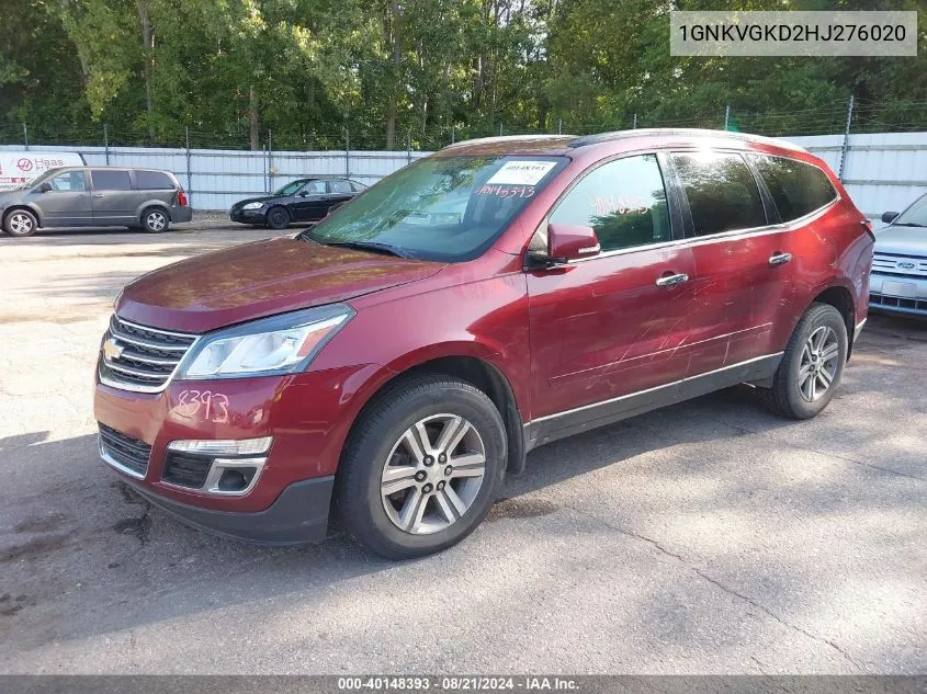 2017 Chevrolet Traverse 1Lt VIN: 1GNKVGKD2HJ276020 Lot: 40148393