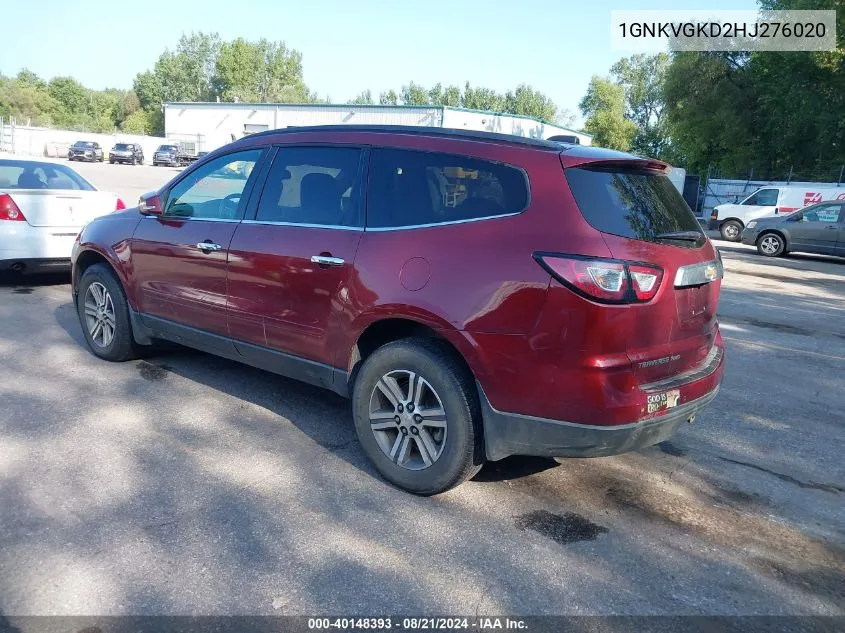 2017 Chevrolet Traverse 1Lt VIN: 1GNKVGKD2HJ276020 Lot: 40148393