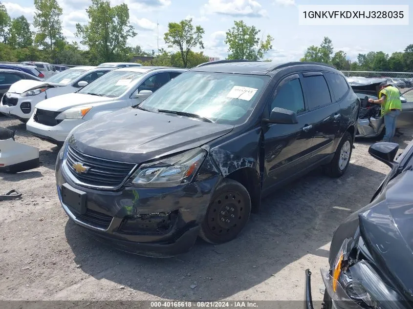 2017 Chevrolet Traverse Ls VIN: 1GNKVFKDXHJ328035 Lot: 40165618