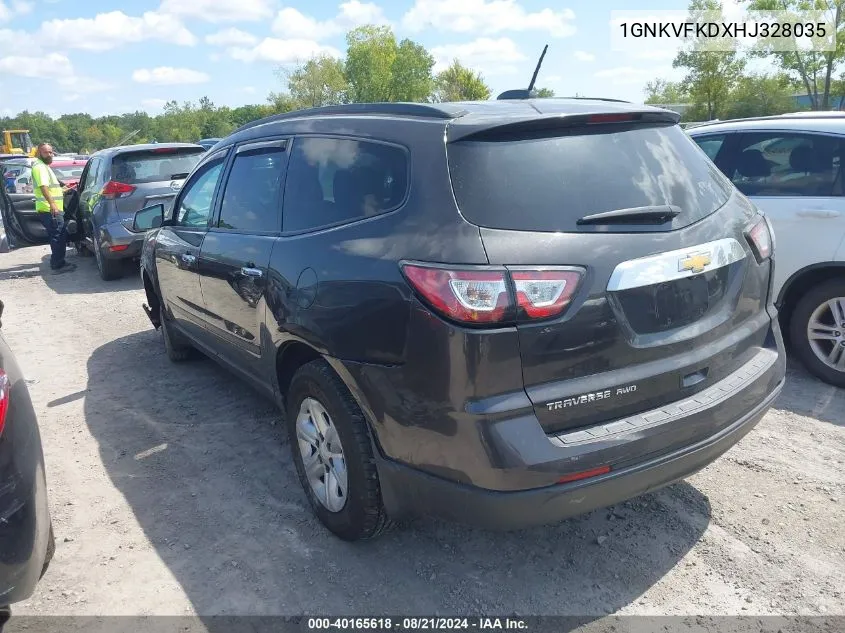 2017 Chevrolet Traverse Ls VIN: 1GNKVFKDXHJ328035 Lot: 40165618